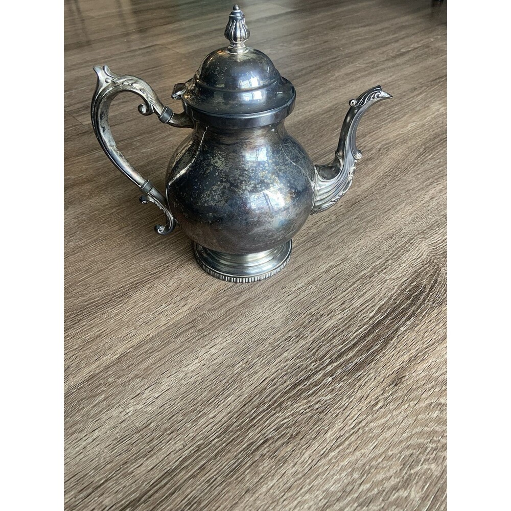 F.B. Rogers Silver Co. Tea Pot Vintage #2351 Silver On Copper 9.5”